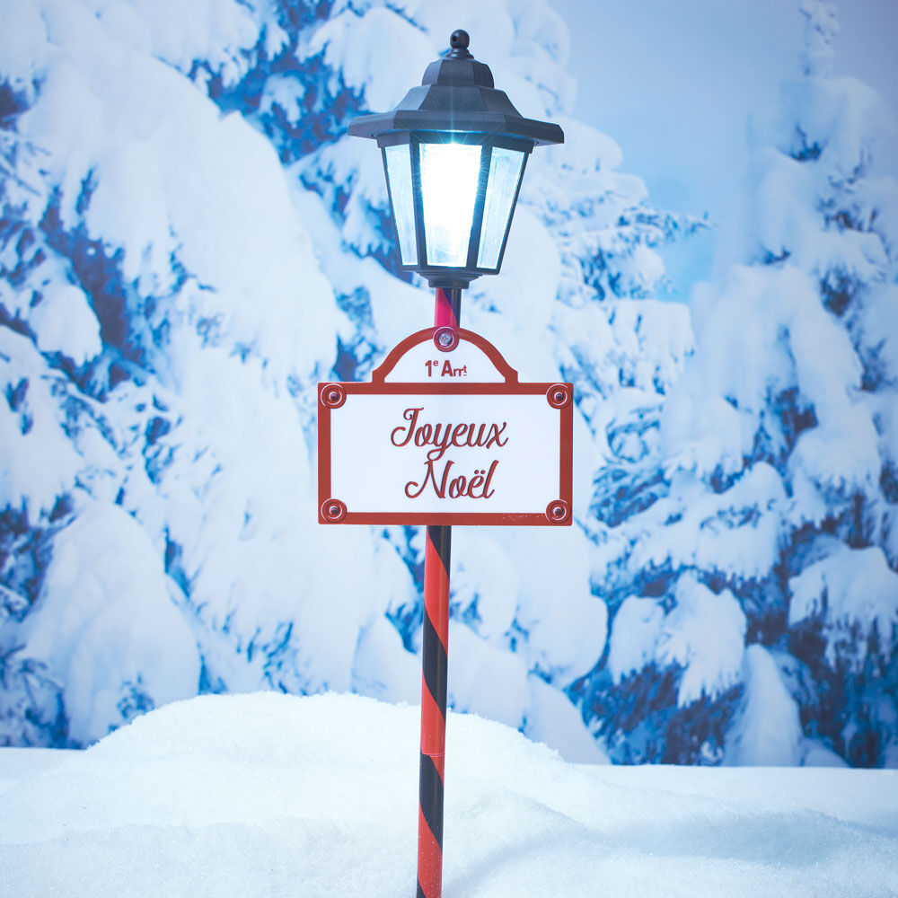 Borne solaire 1 LED panneau Joyeux No&euml;l