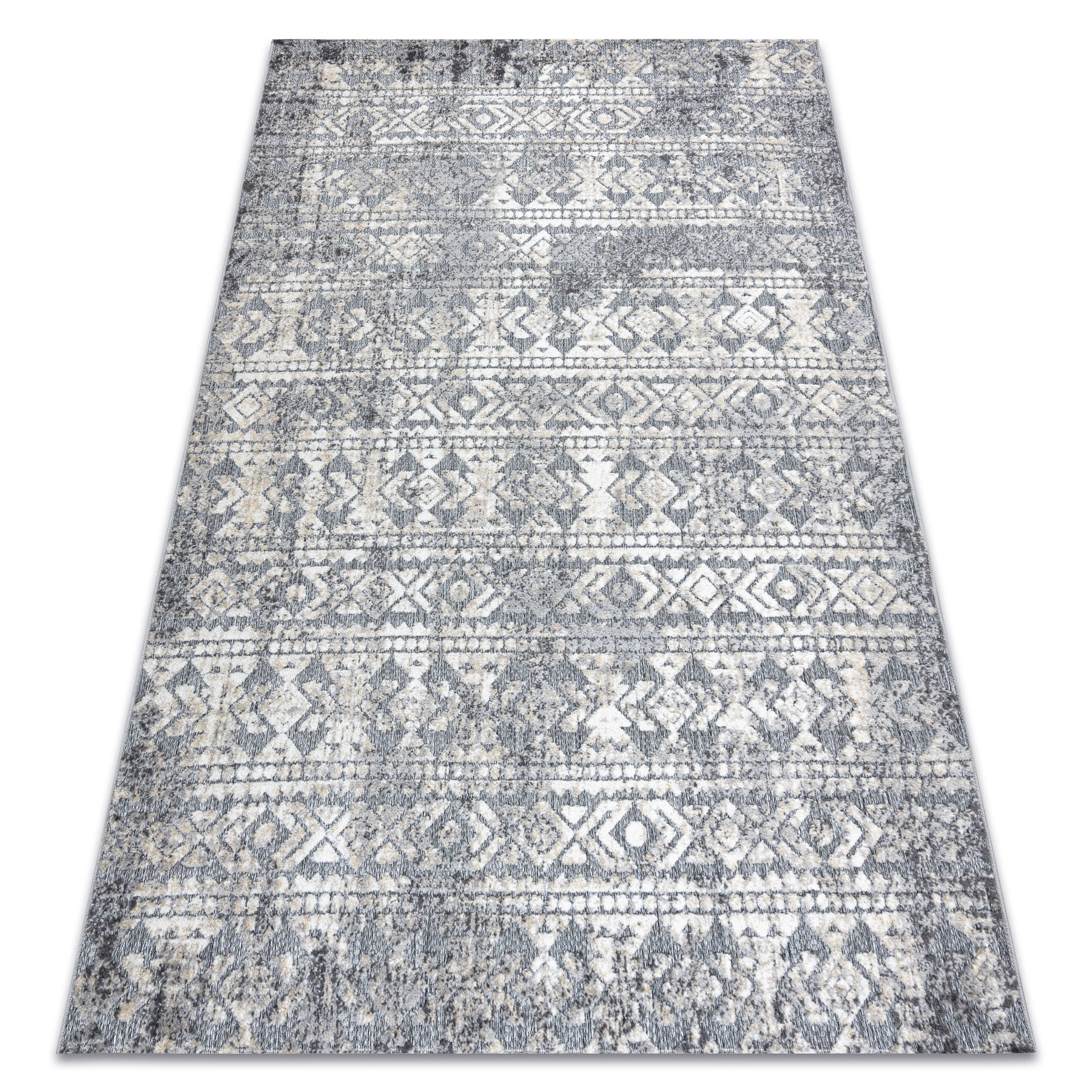 Dywan Strukturalny SOLE D3732 Aztecki, romby - płasko tkany 80x150 cm