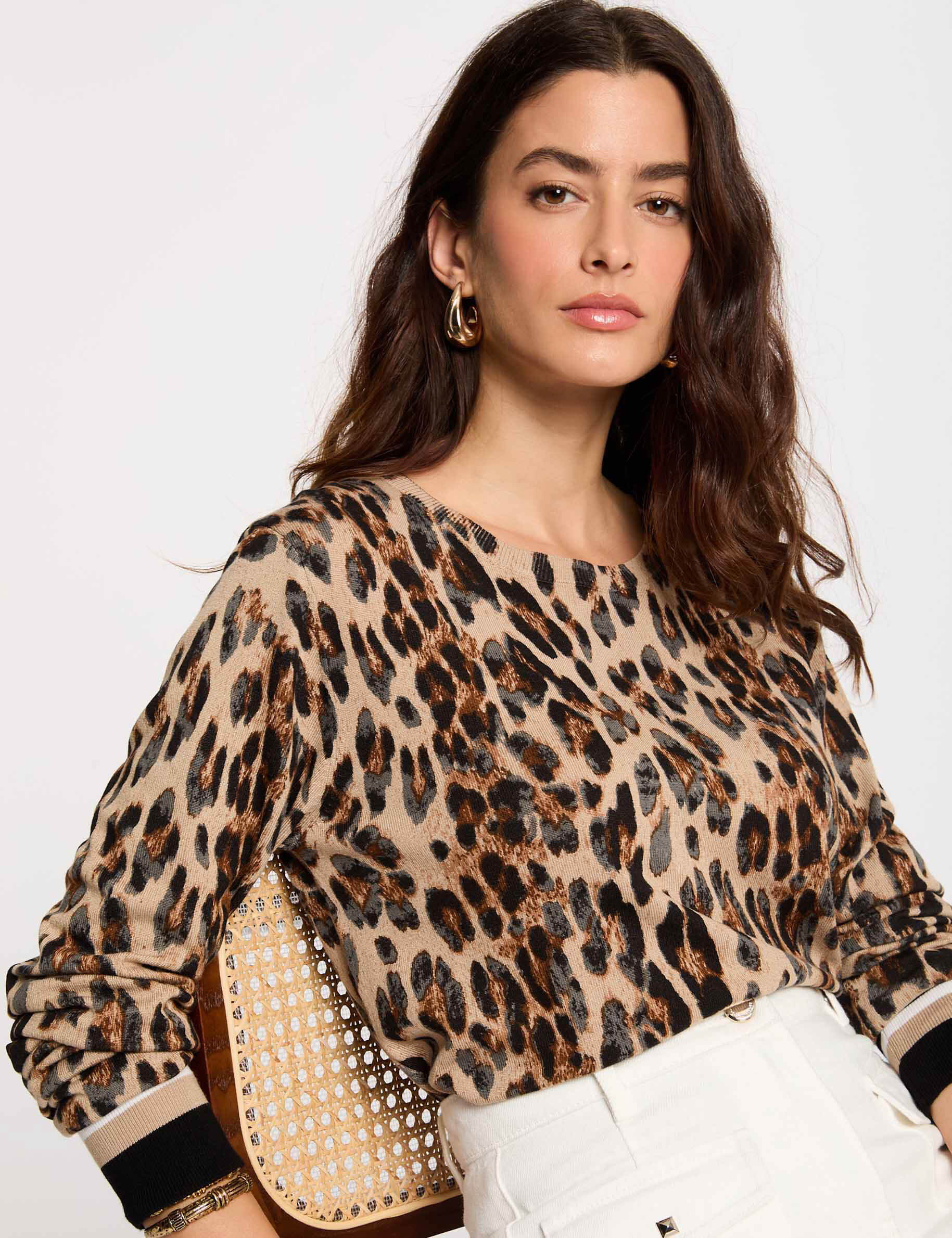 Printed Jumper Round Neck Multicolor Women