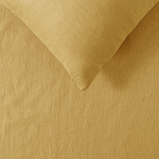 NNEDSZ Vintage Design Homewares 100% Linen Ochre Sheet Set Single