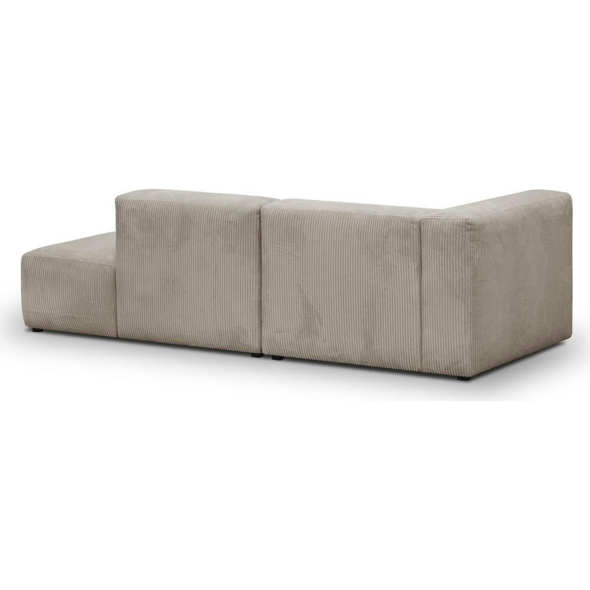 MODULO NEW - Canapé modulable angle gauche 3/4 places en velours côtelé taupe