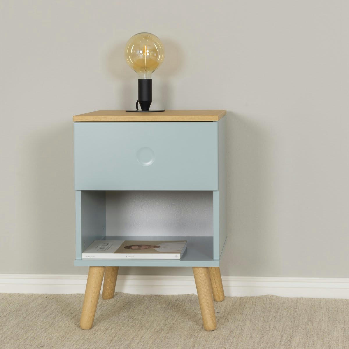 ZINO - Table de chevet 1 tiroir en bois vert