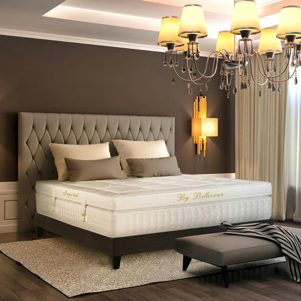 EMPEREUR - Ensemble  140x190  Matelas + Sommier Bois