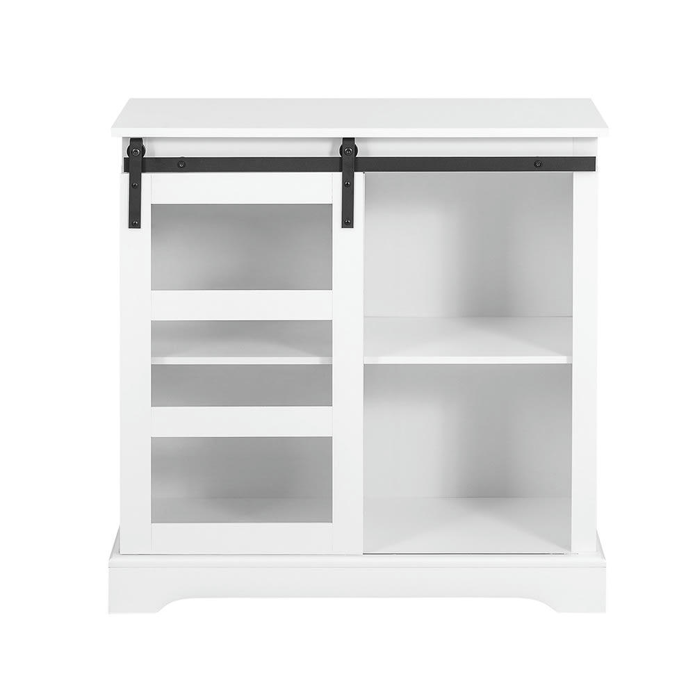 - Buffet de rangement effet bois blanc