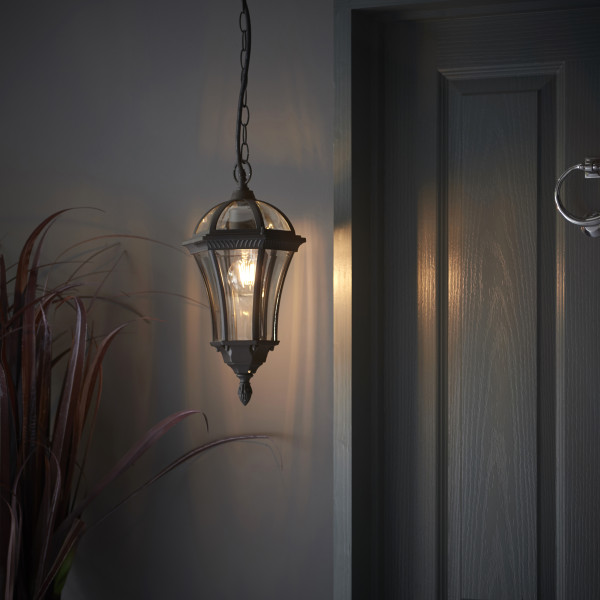 Lampa sufitowa zewnętrzna DRAYTON czarno-przezroczysty 1xE27x60W Endon
