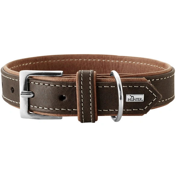 Halsband, Gr. M-L, dunkelbraun/cognacfarben