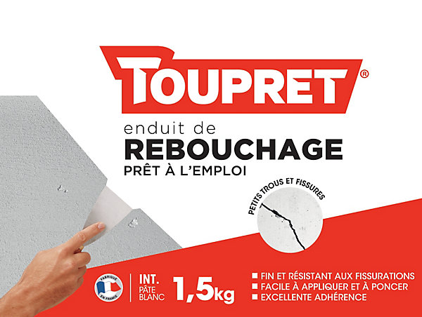 Enduit de rebouchage en pate 1.5Kg Toupret