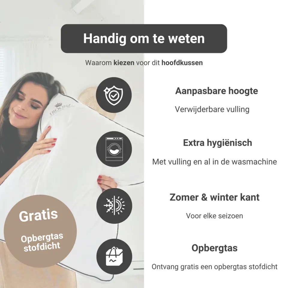 Troonz Hoofdkussen One - Verkoelend - 40x80 cm