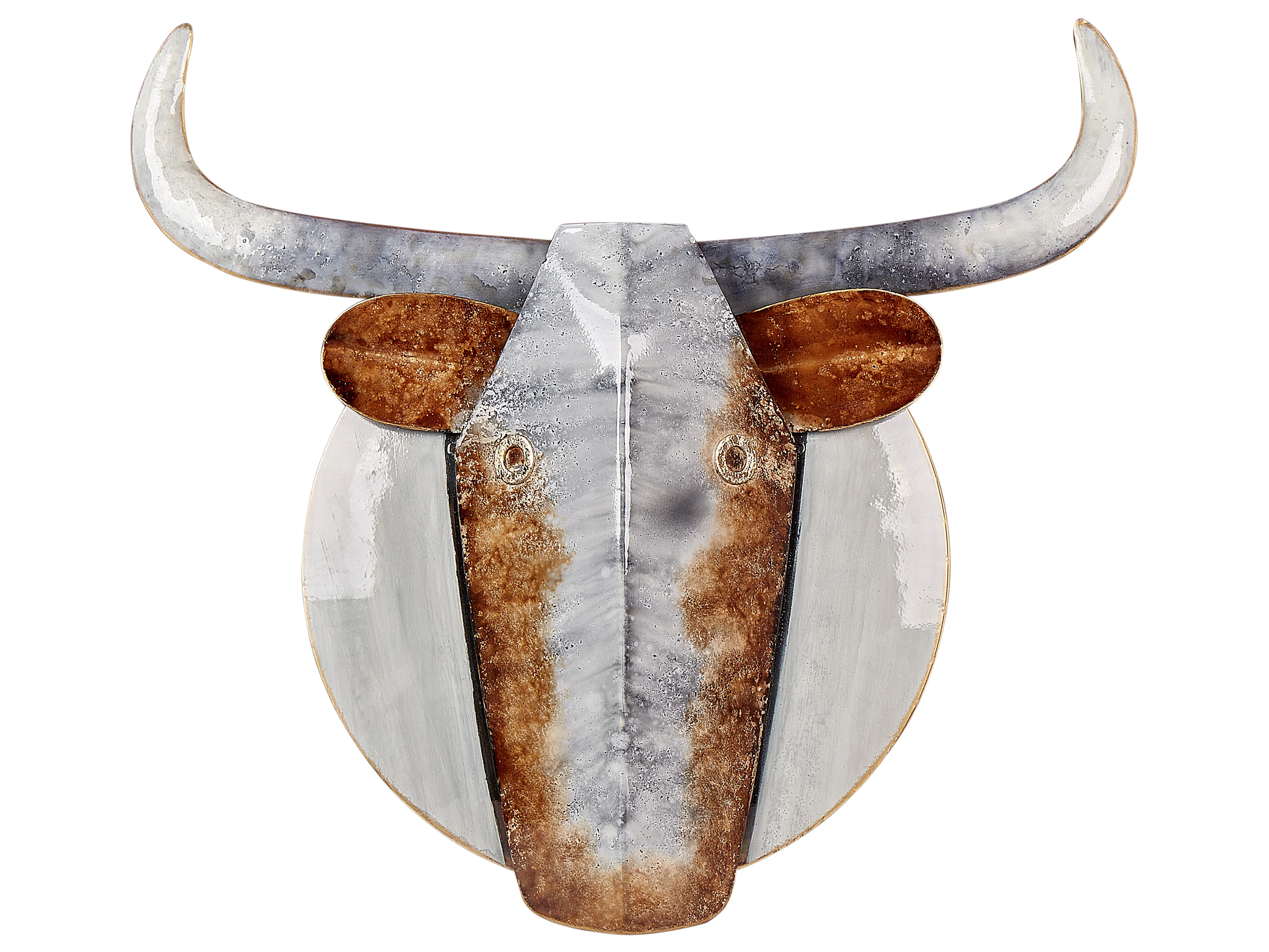 Wall Decor Bull ERBIUM Metal 41 cm Grey
