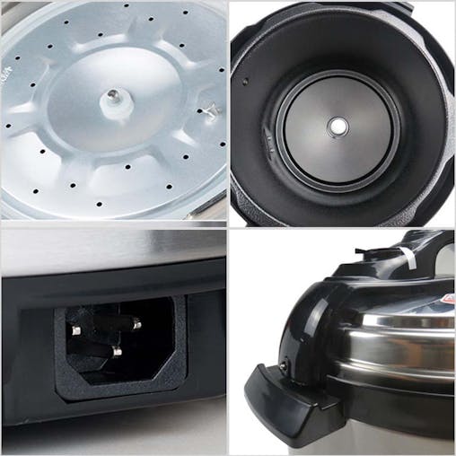 SOGA 2X Stainless Steel Electric Pressure Cooker 12L Nonstick 1600W