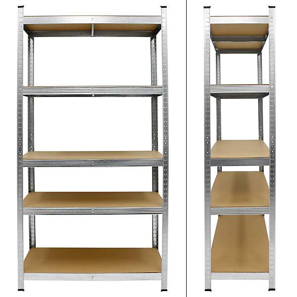 Lot 2x Etagere de Rangement - 170x70x30 cm - Charge jusqu'a 350 kg - en Metal Galvanise