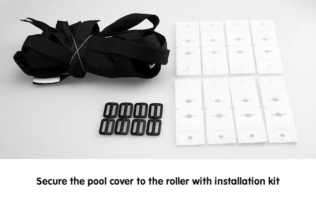 NNEDPE 400micron Swimming Pool Roller Cover Combo - Silver/Blue - 6.5m x 3m
