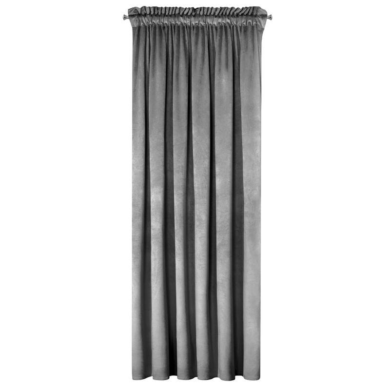 Mięciutkaz Zasłona Welwetowa Velvet na Taśmie 140 x 270 Szara Stal Gotowa