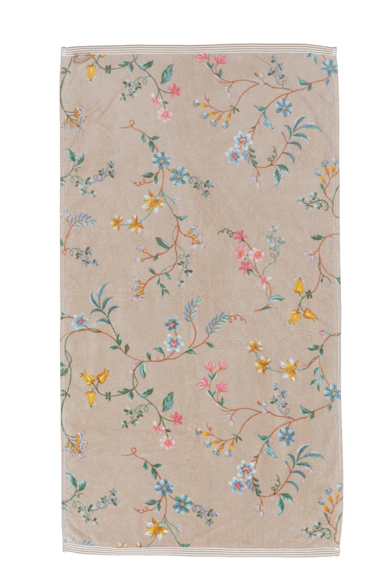 Pip Studio handdoek Les Fleurs - 55x100 cm - khaki