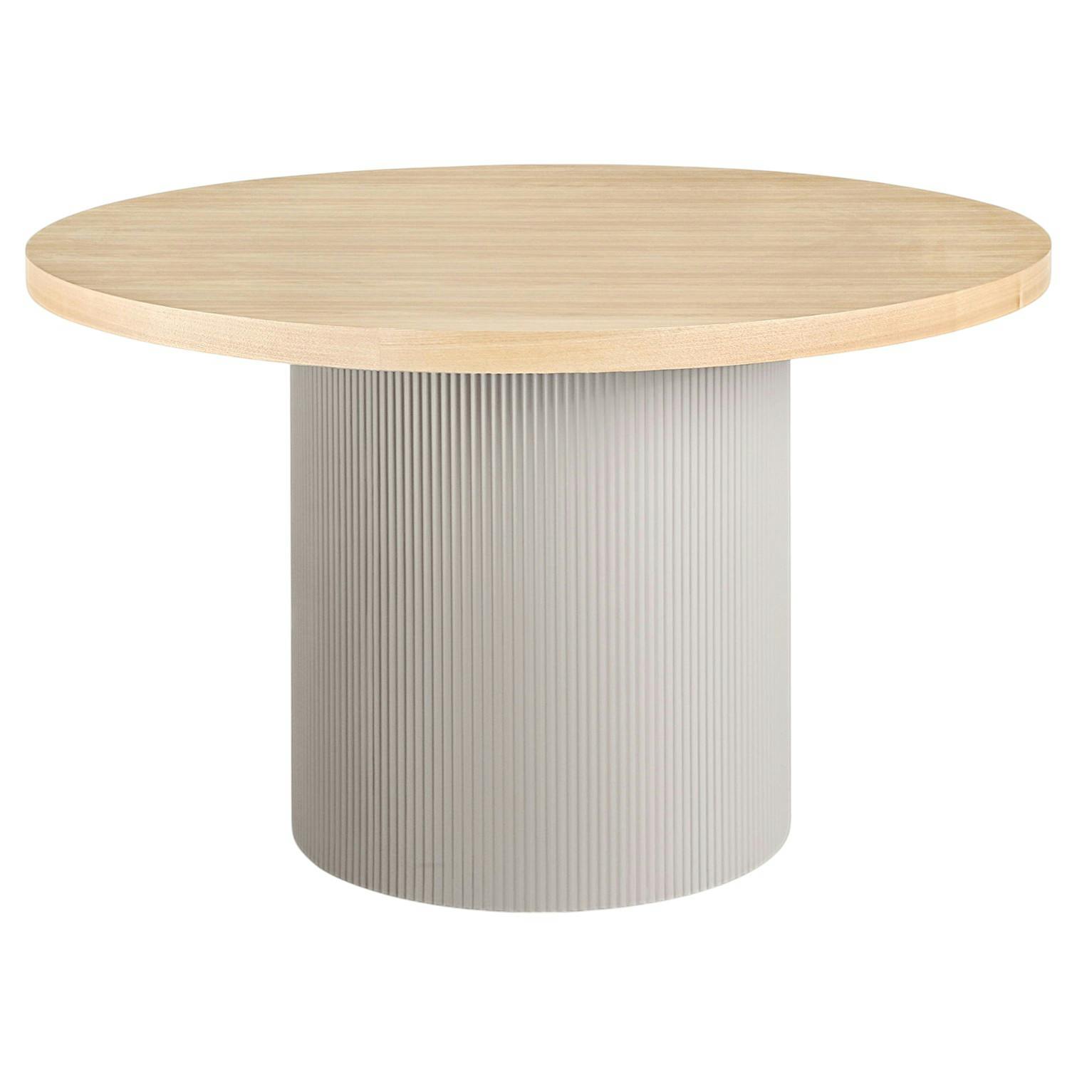 Table à manger ronde placage frêne pieds colonne ø120 cm LISBONNE