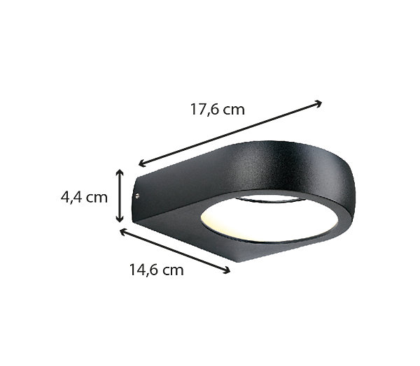 Applique extérieure filaire IP54 (470Lm) Noir - Voltman