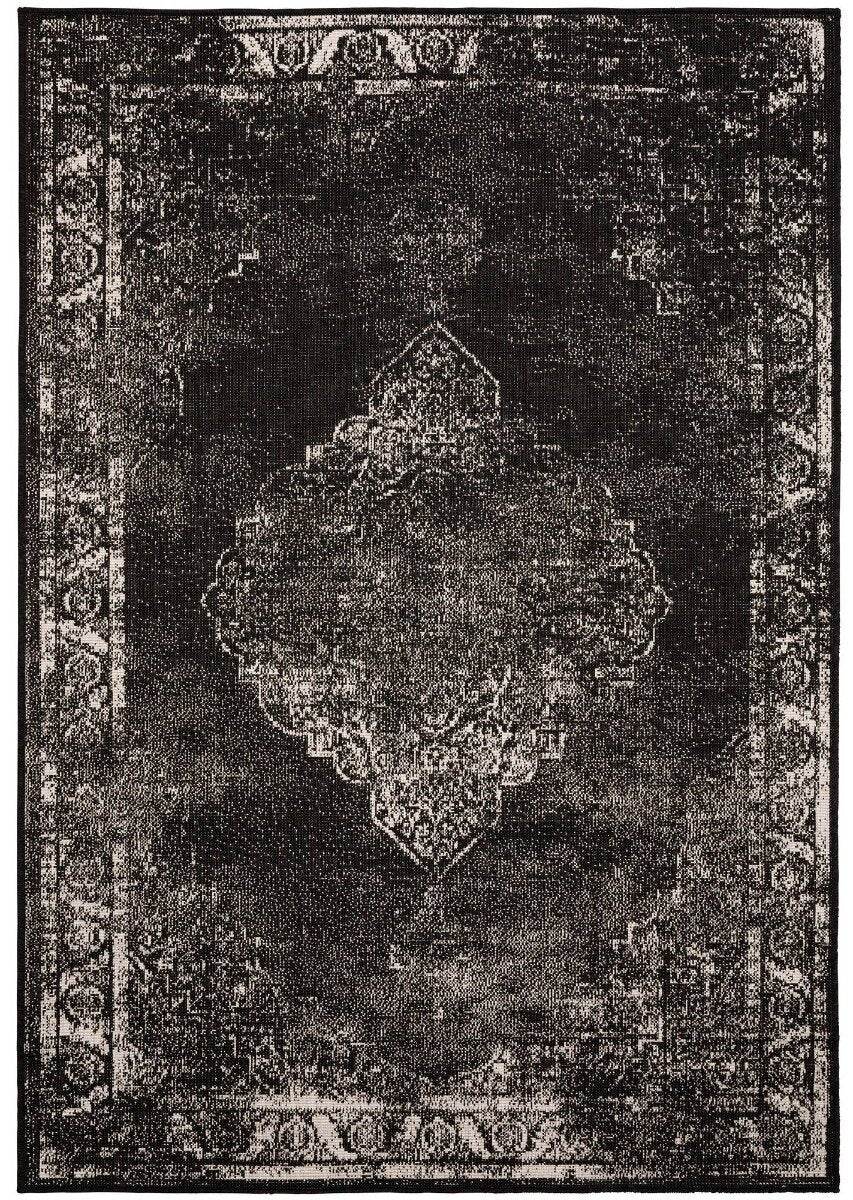Buiten vloerkleed Sage - Zwart - dubbelzijdig - EVA Interior