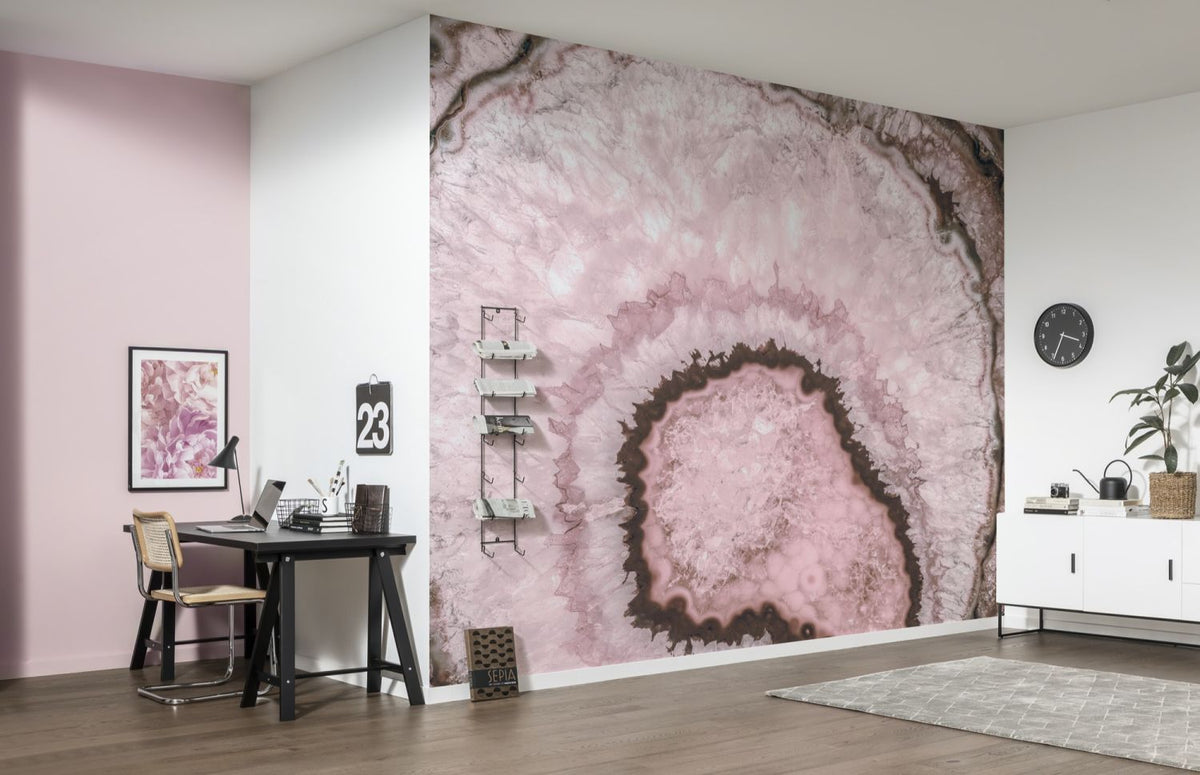 Sanders & Sanders fotobehang marmer oudroze - 300 x 280 cm - 612018