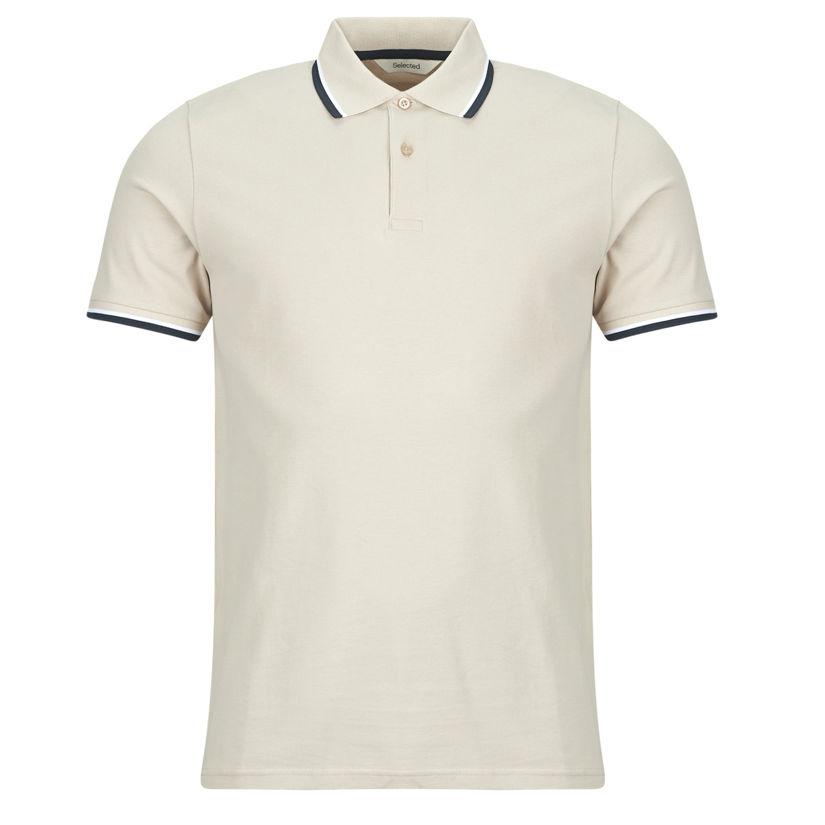 Selected - SLHSLIM-ATLAS SPORT SS POLO - Beige