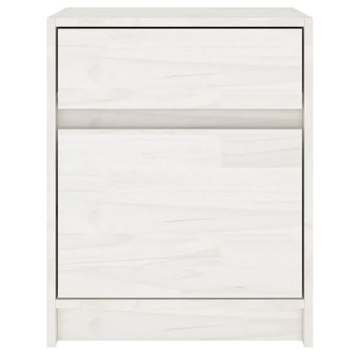 NNEVL Bedside Cabinet White 40x31x50 cm Solid Pinewood