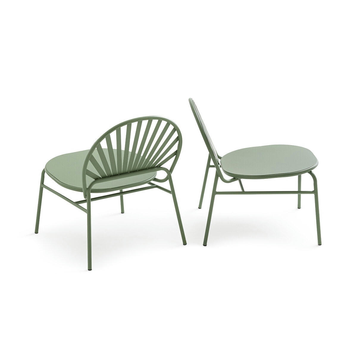 Lot de 2 fauteuils de jardin, métal acier, Solale