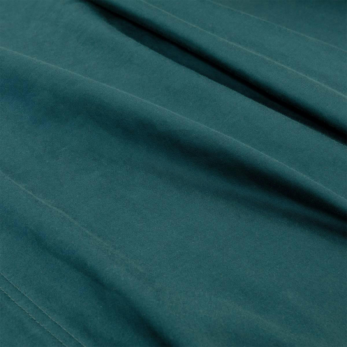 PALERME - Drap plat en satin de coton lavé vert 180 x 290 cm