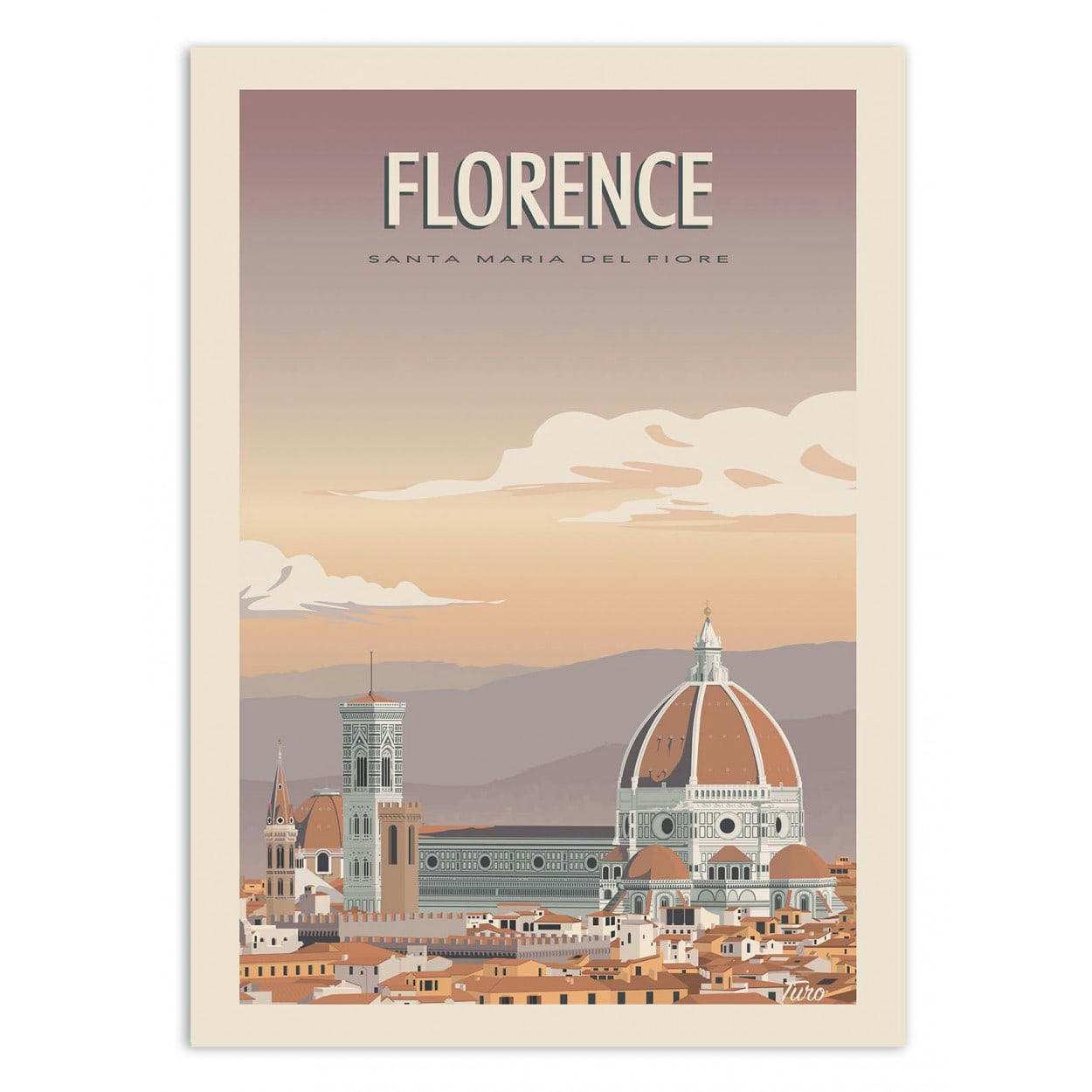 TUROMEMORIESSTUDIO - FLORENCE - TURO - Affiche d'art 30 x 40 cm