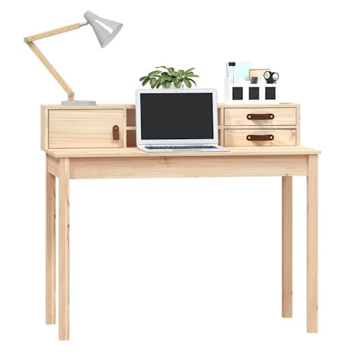 NNEVL Desk 110x50x93 cm Solid Wood Pine
