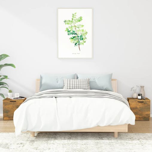 NNEVL Bedside Cabinets 2 pcs Smoked Oak 40x39x40 cm