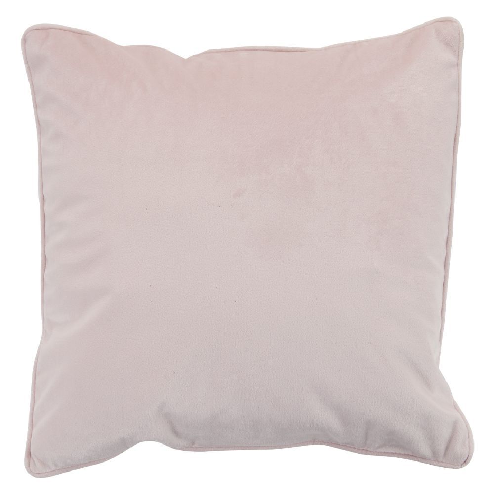 Housse de coussin imitation velours 40x40cm rose poudré