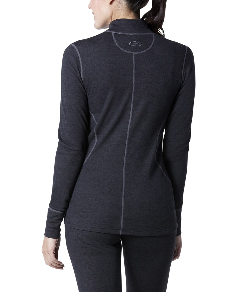 WindRiver Women's Merino Wool Blend T-Max Heat Mock Neck Quarter Zip Top