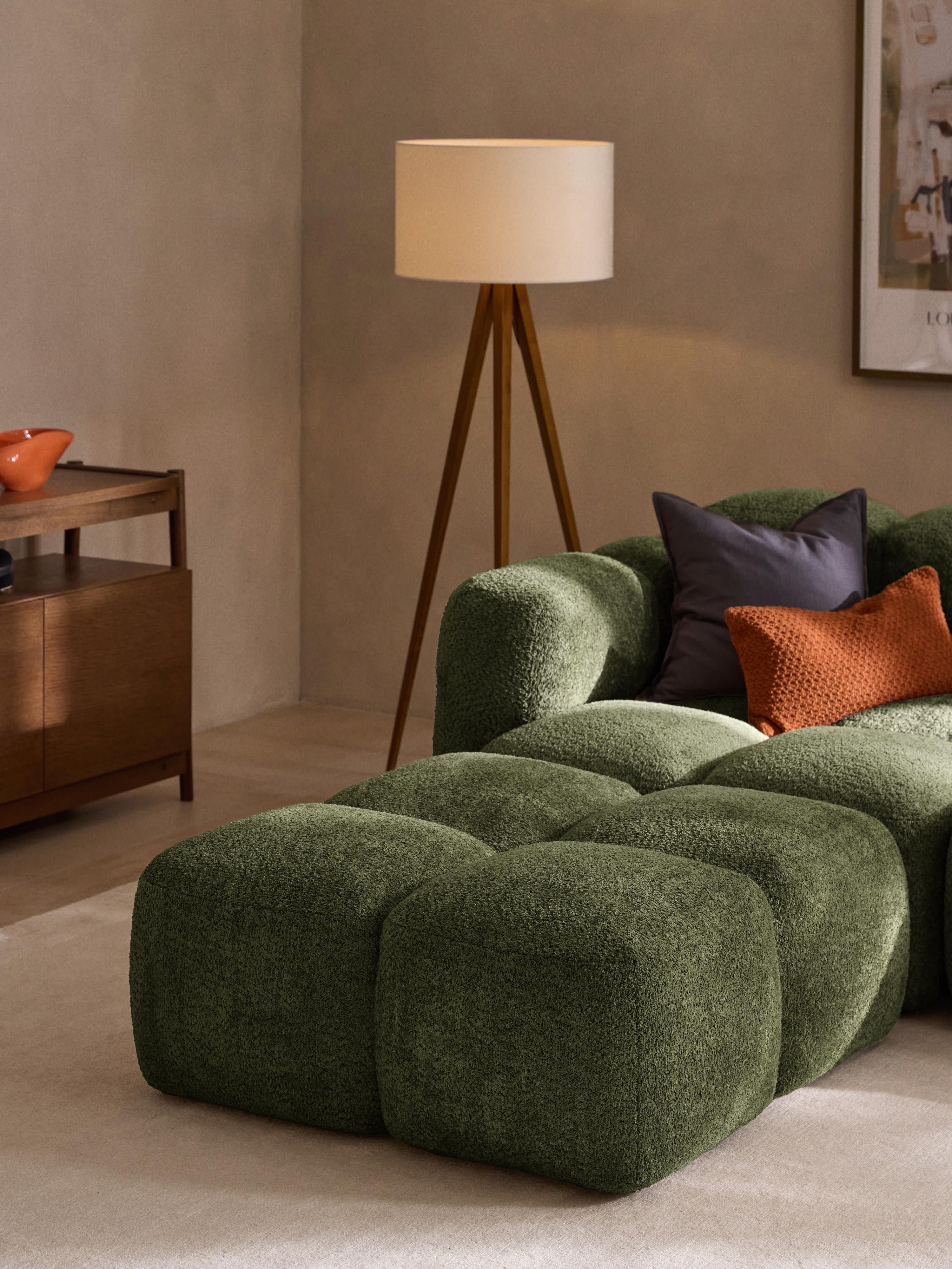 Sofa-Hocker Tayla aus Teddy-Bouclé
