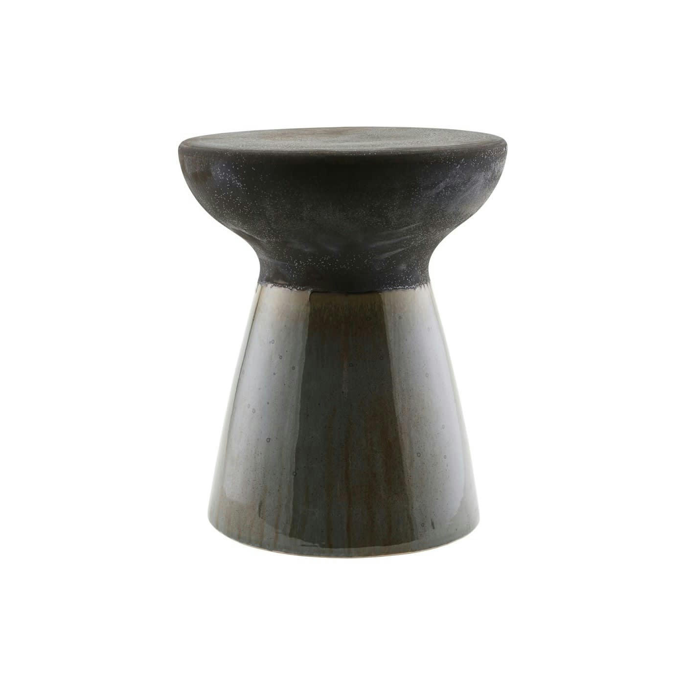 PABLO - Tabouret en métal vert-marron