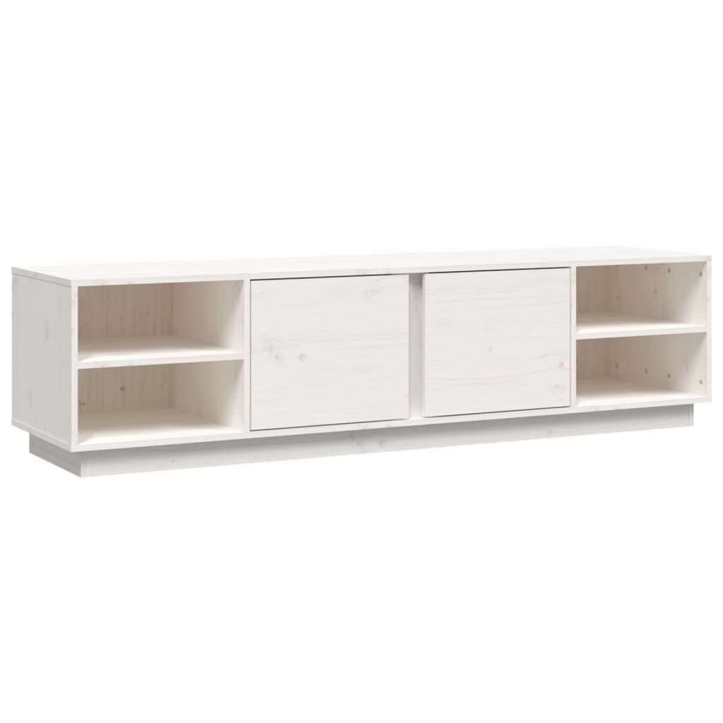 Szafka Pod Telewizor RTV Komoda Drewniana Biała 156x40x40 cm