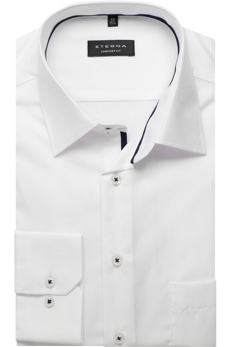 ETERNA Comfort Fit Hemd weiss, Einfarbig (extra kurzer Arm)
