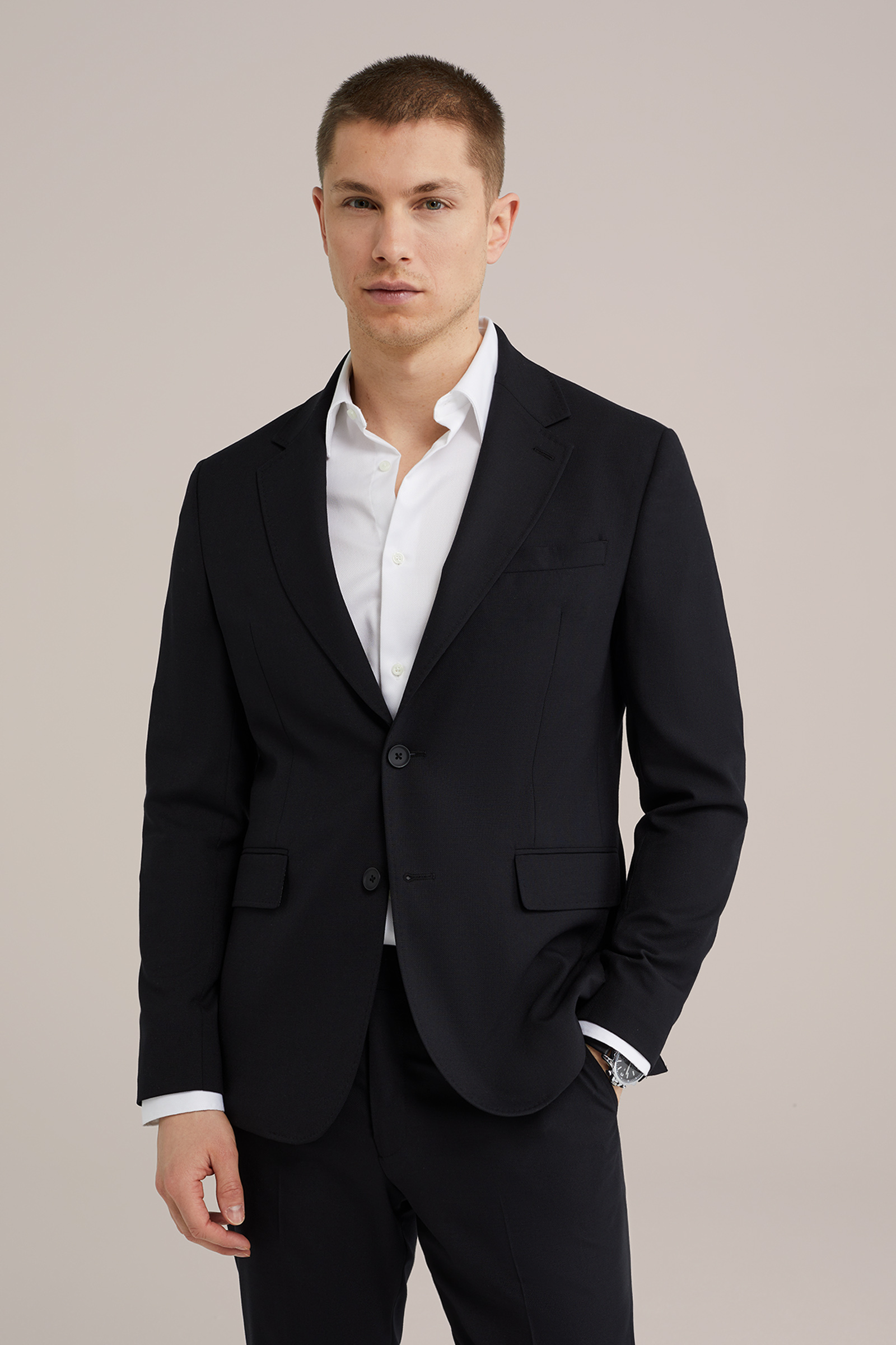 Heren premium slim fit blazer van wolmix