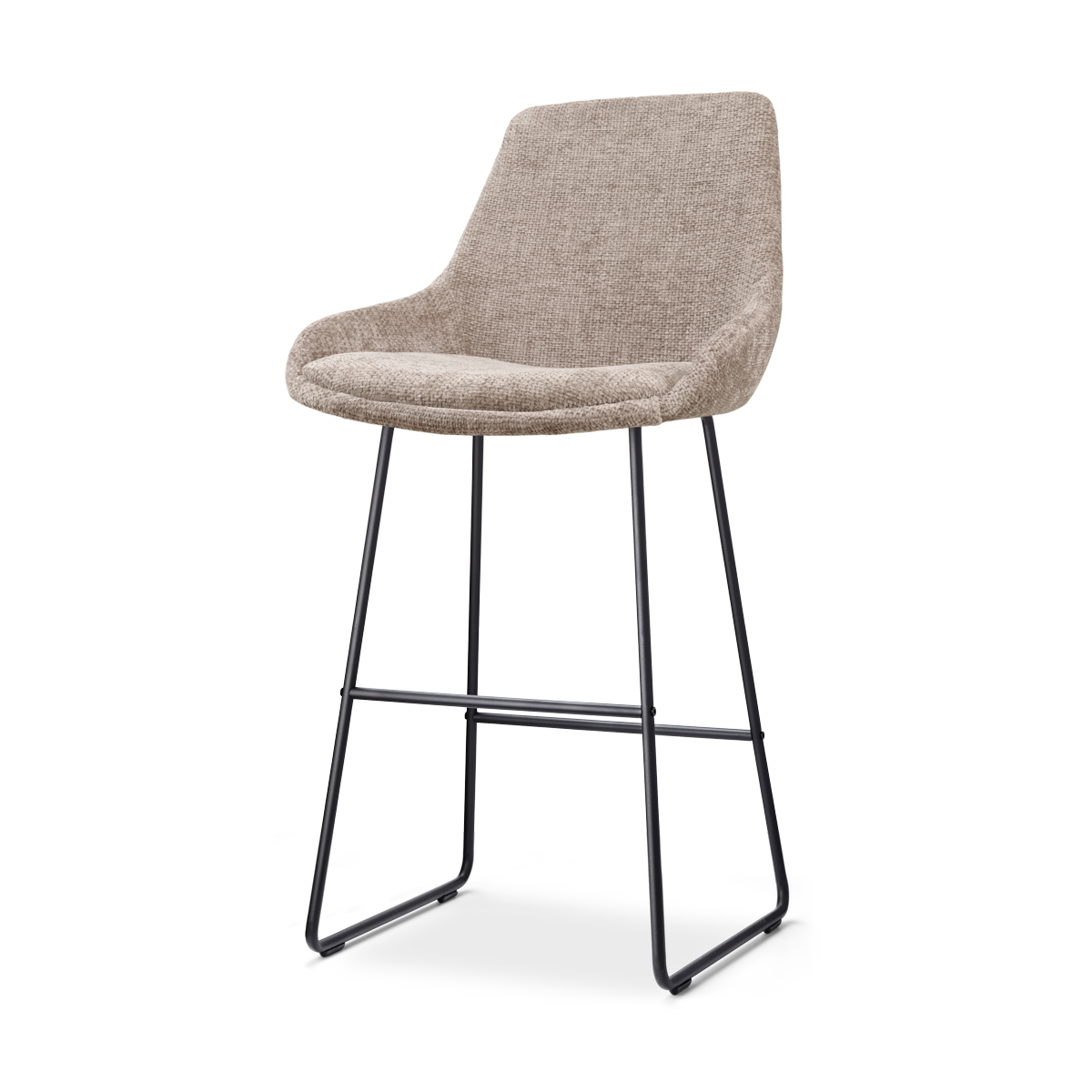 Nolon Nino-Isa Barkruk Bruin - Stof - Zwart Onderstel - 75 cm