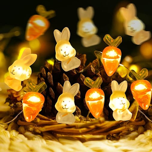 NNETM LED Copper Wire Rabbit Carrot Light String
