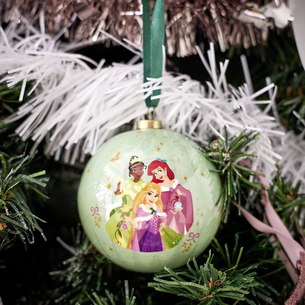 Boule de No&euml;l Disney Princesses vert Ø7,5cm