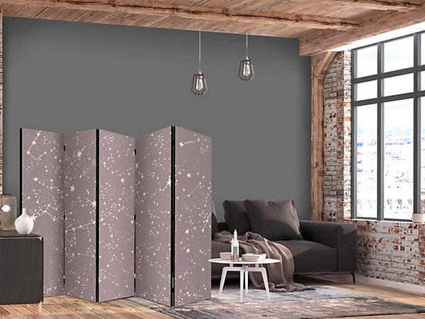 Paravent -Constellations artistiques et étoiles dans des tons pastel
