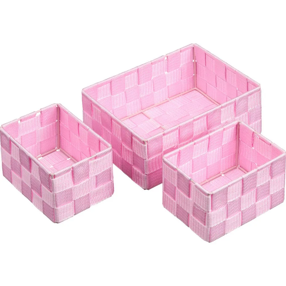 Kwantum Manden | Opbergmanden Ligo  – 3 Stuks Roze