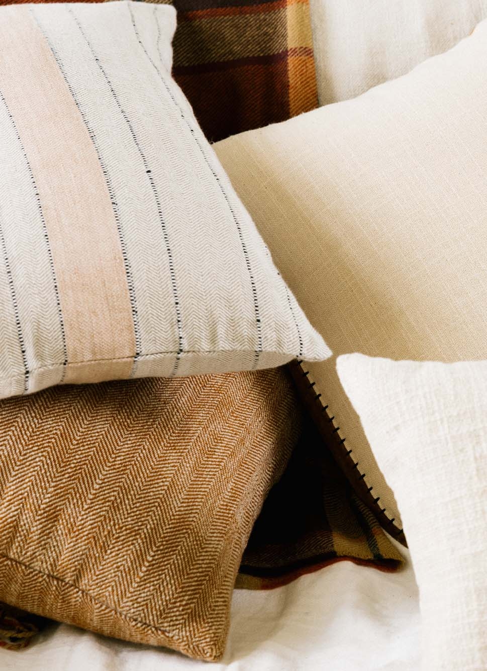 HOUSSE DE COUSSIN RUBEN TISSÉE EN COTON ET LIN MULTICOLORE