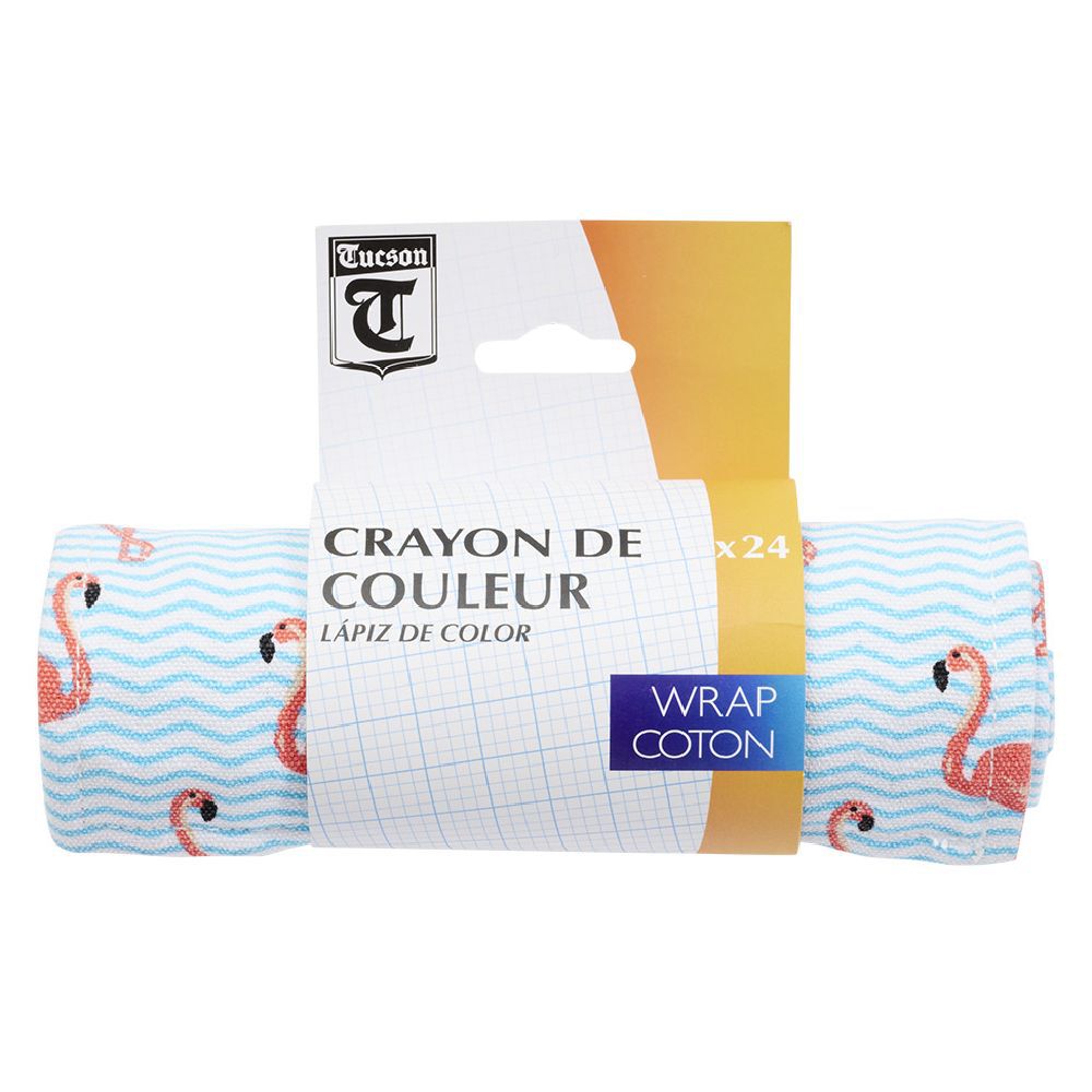 Crayon de couleur avec étui en coton x24