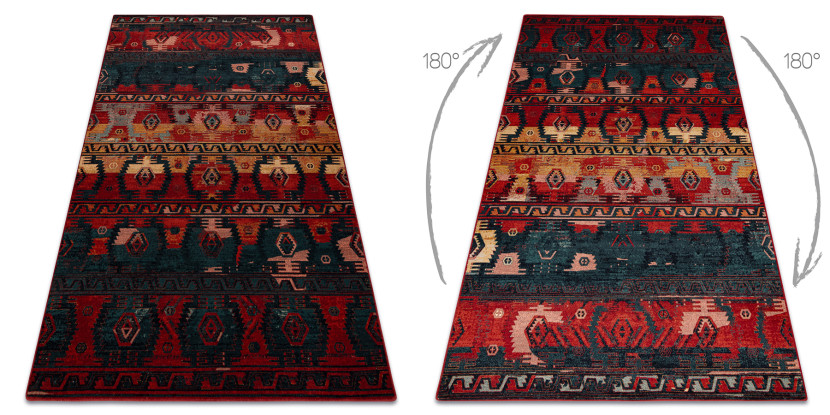Dywan wełniany OMEGA TAPAS etno, navy 170x235 cm