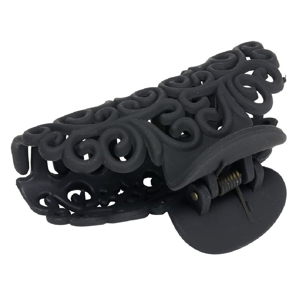 Pince à cheveux en plastique noir mat