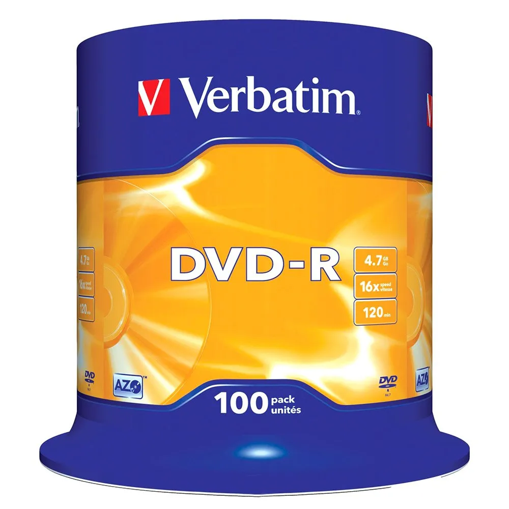 Verbatim 4.7GB 16x Speed dvd-r 100 units