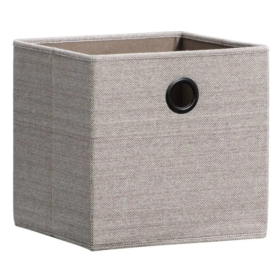 Opbergbox Kenzi linnen - taupe - 31x31x31 cm