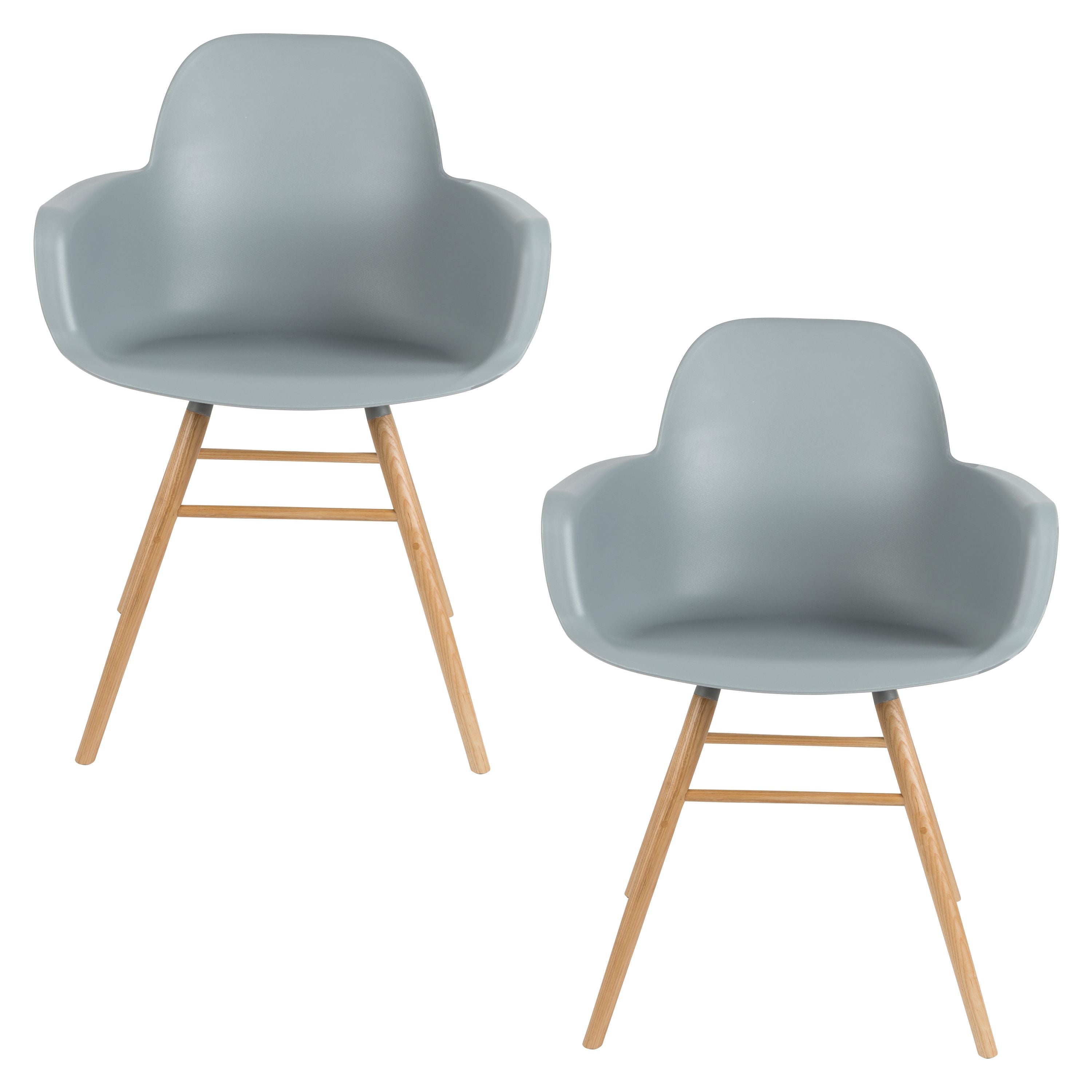 Zuiver Albert Kuip Eetkamerstoelen armleuning Lichtgrijs - Set van 2