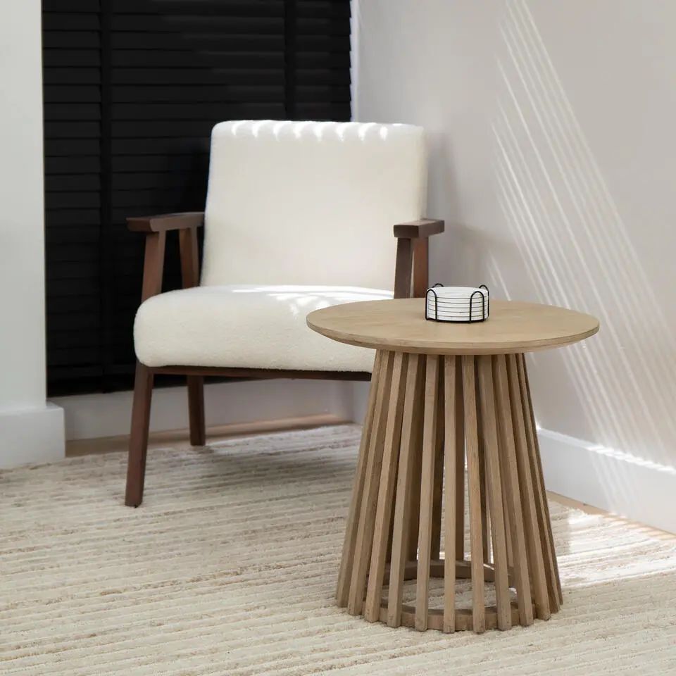 Lewis & Loft Bijzettafel Levi - FSC? mangohout - Rond ?50 - Naturel