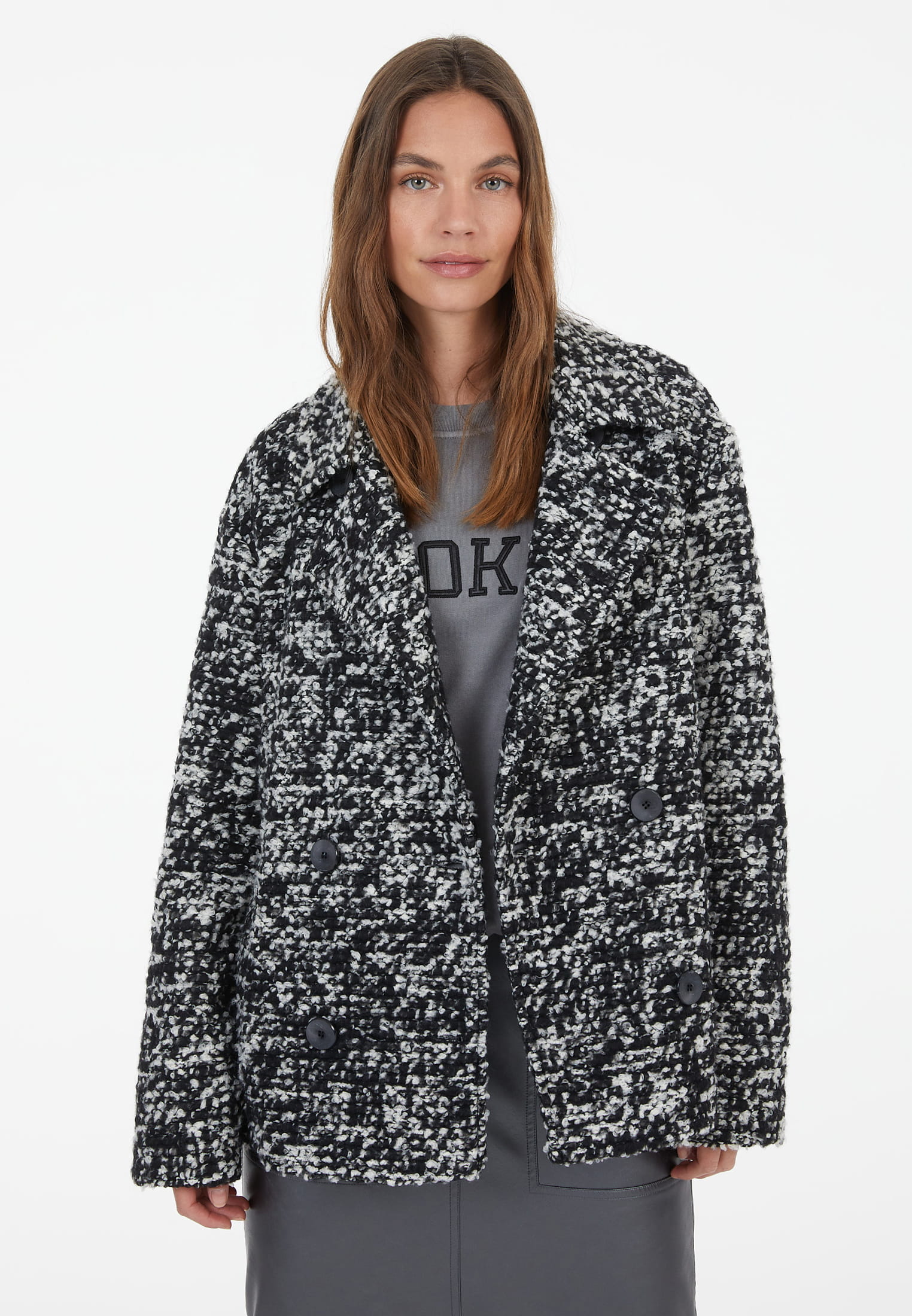 Cabanjacke aus Bouclégarn